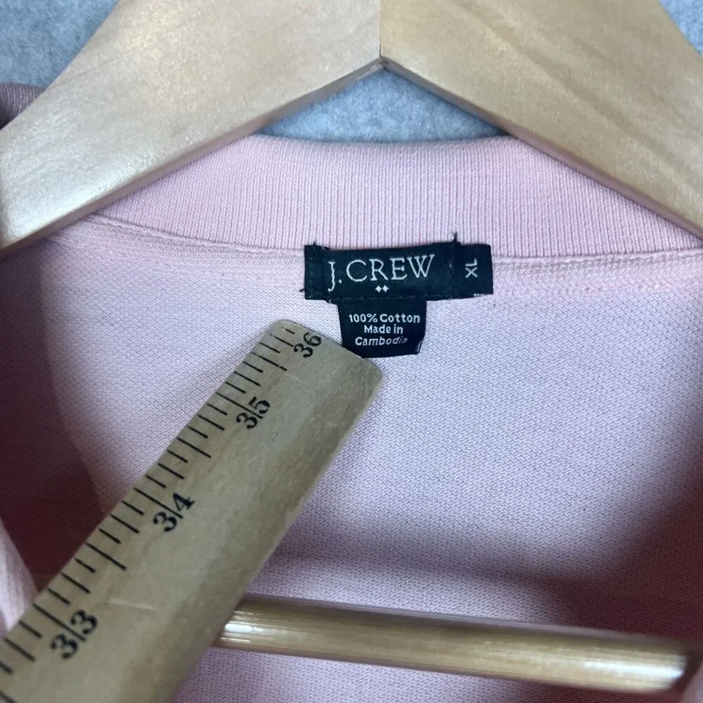 J. Crew Mens XL Pink Polo Short Sleeve Casual Shirt Fresh Logo